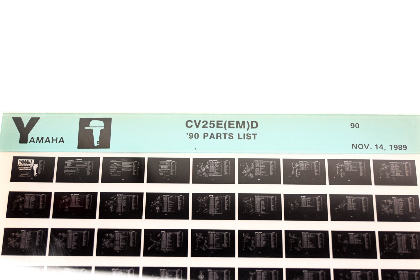 OEM Yamaha LB018-71 1990 CV25E(EM)D Parts List Microfiche