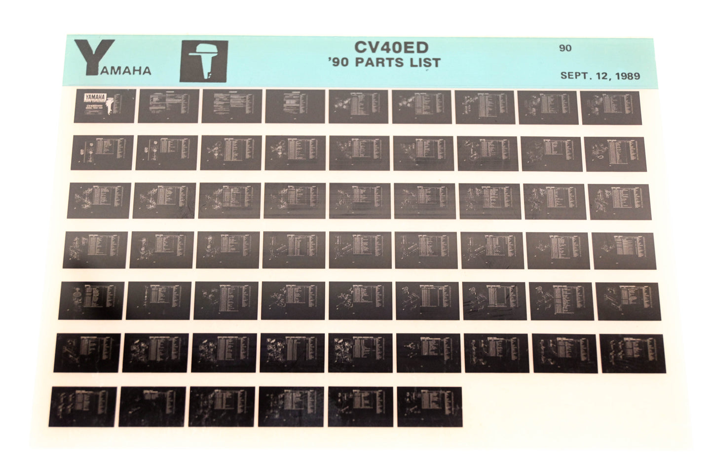 OEM Yamaha LB018-73 1990 CV40ED Parts List Microfiche