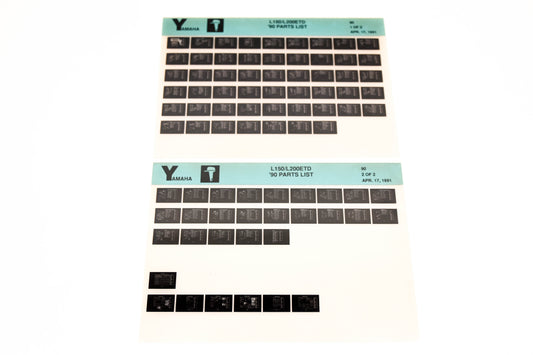 OEM Yamaha LB018-74 1990 L150/L200ETD Parts List Microfiche Lot