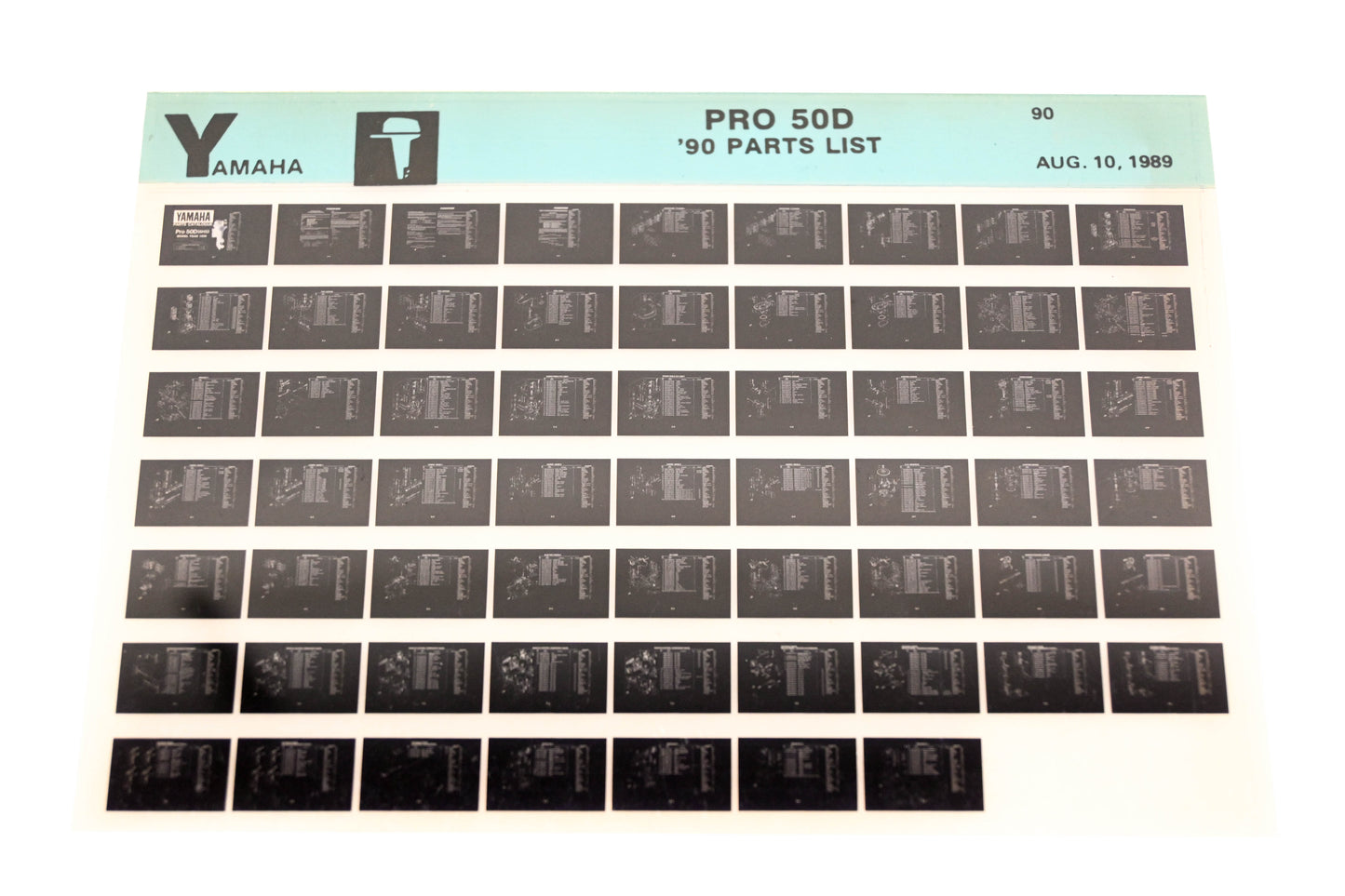 OEM Yamaha LB018-75 1990 PRO 50D Parts List Microfiche
