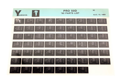 OEM Yamaha LB018-75 1990 PRO 50D Parts List Microfiche