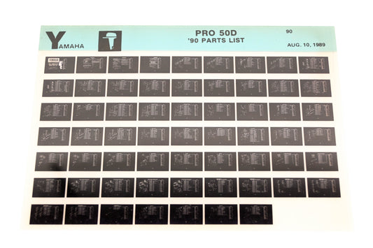 OEM Yamaha LB018-75 1990 PRO 50D Parts List Microfiche