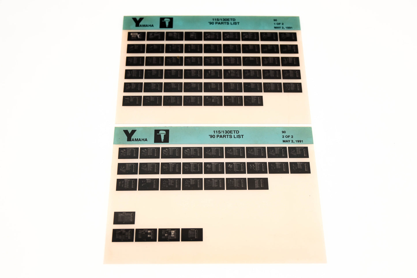 OEM Yamaha LB018-76 1990 115/130ETD Parts List Microfiche Lot