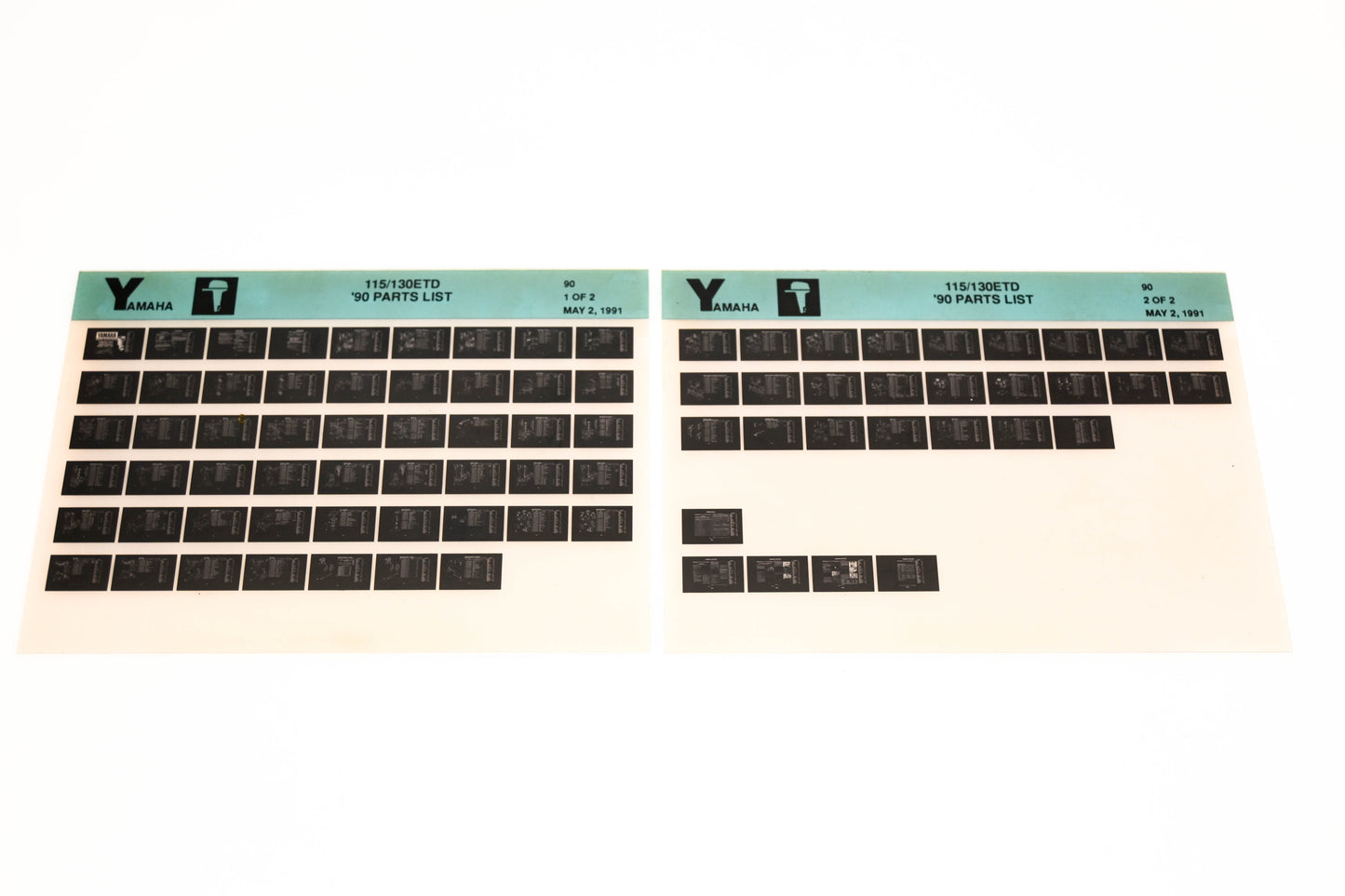 OEM Yamaha LB018-76 1990 115/130ETD Parts List Microfiche Lot