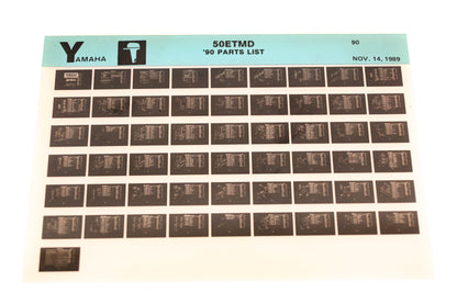 OEM Yamaha LB018-77 1990 50ETMD Parts List Microfiche
