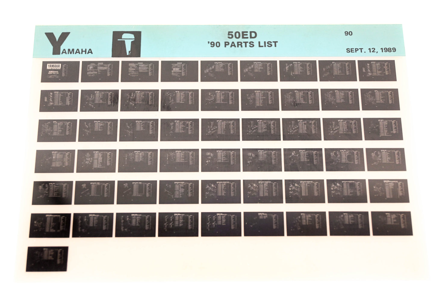 OEM Yamaha LB018-78 1990 50ED Parts List Microfiche