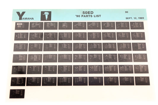 OEM Yamaha LB018-78 1990 50ED Parts List Microfiche