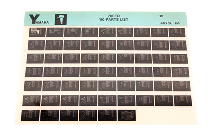 OEM Yamaha LB018-79 1990 70ETD Parts List Microfiche