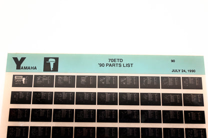OEM Yamaha LB018-79 1990 70ETD Parts List Microfiche
