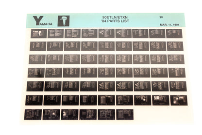 OEM Yamaha LB018-80 1984 90ETLN/ETXN Parts List Microfiche