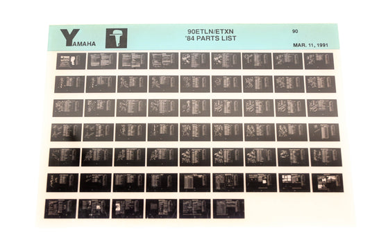 OEM Yamaha LB018-80 1984 90ETLN/ETXN Parts List Microfiche