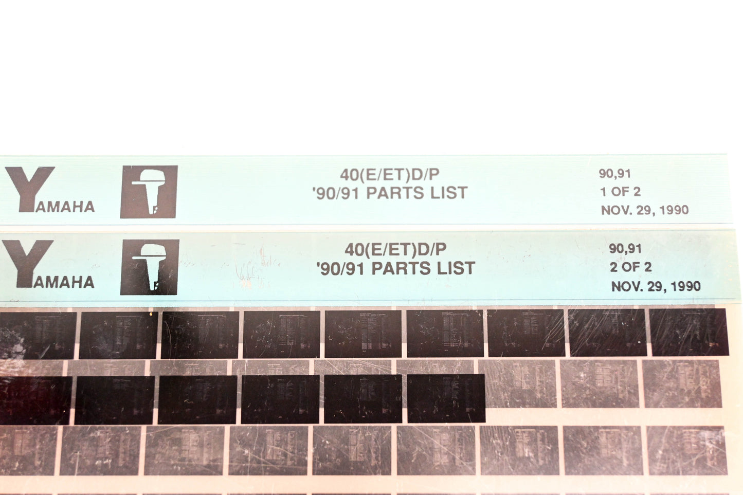 OEM Yamaha LB024-5 1990-91 40(E/ET) D/P Parts List Microfiche Lot