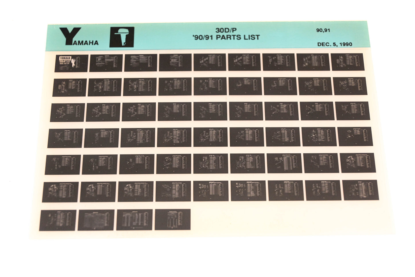 OEM Yamaha LB024-6 1990-91 30D/P Parts List Microfiche