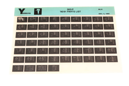 OEM Yamaha LB024-6 1990-91 30D/P Parts List Microfiche