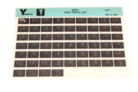 OEM Yamaha LB024-6 1990-91 30D/P Parts List Microfiche