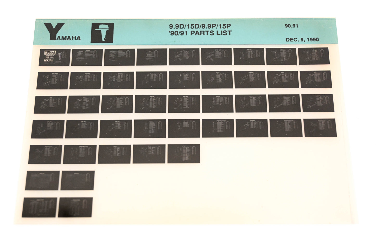 OEM Yamaha LB024-7 1990-91 9.9D/15D/9.9P/15P Parts List Microfiche