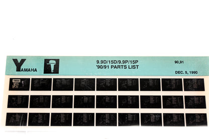 OEM Yamaha LB024-7 1990-91 9.9D/15D/9.9P/15P Parts List Microfiche