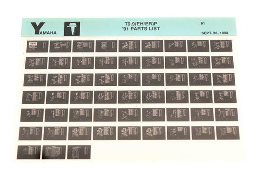 OEM Yamaha LB024-8 1991 T9.9(EH/ER)P Parts List Microfiche