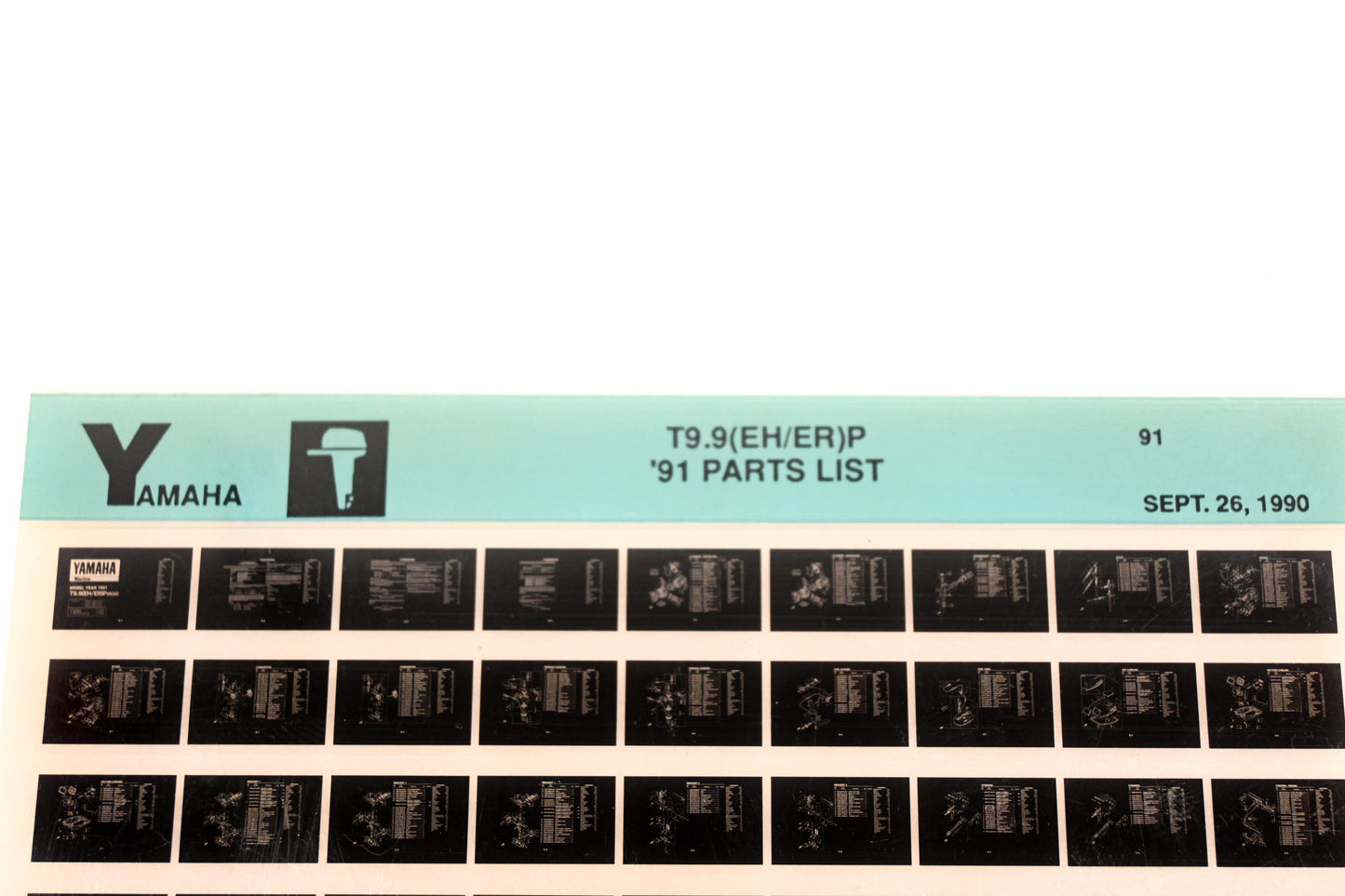 OEM Yamaha LB024-8 1991 T9.9(EH/ER)P Parts List Microfiche
