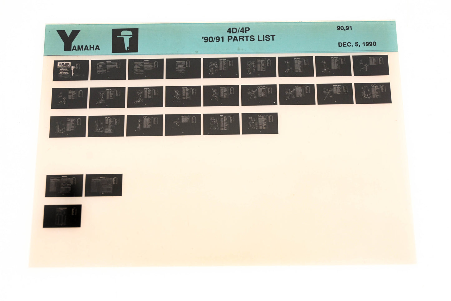 OEM Yamaha LB024-9 1990-91 4D/4P Parts List Microfiche