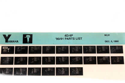 OEM Yamaha LB024-9 1990-91 4D/4P Parts List Microfiche