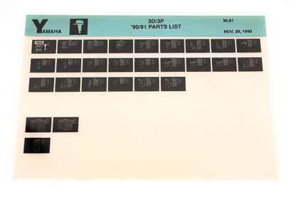 OEM Yamaha LB024-10 1990-91 3D/3P Parts List Microfiche