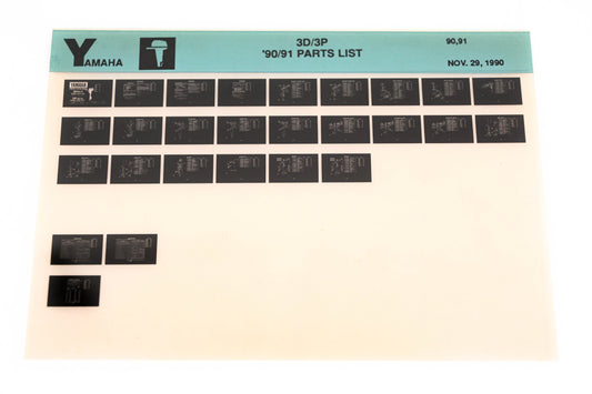 OEM Yamaha LB024-10 1990-91 3D/3P Parts List Microfiche
