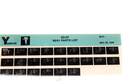 OEM Yamaha LB024-10 1990-91 3D/3P Parts List Microfiche