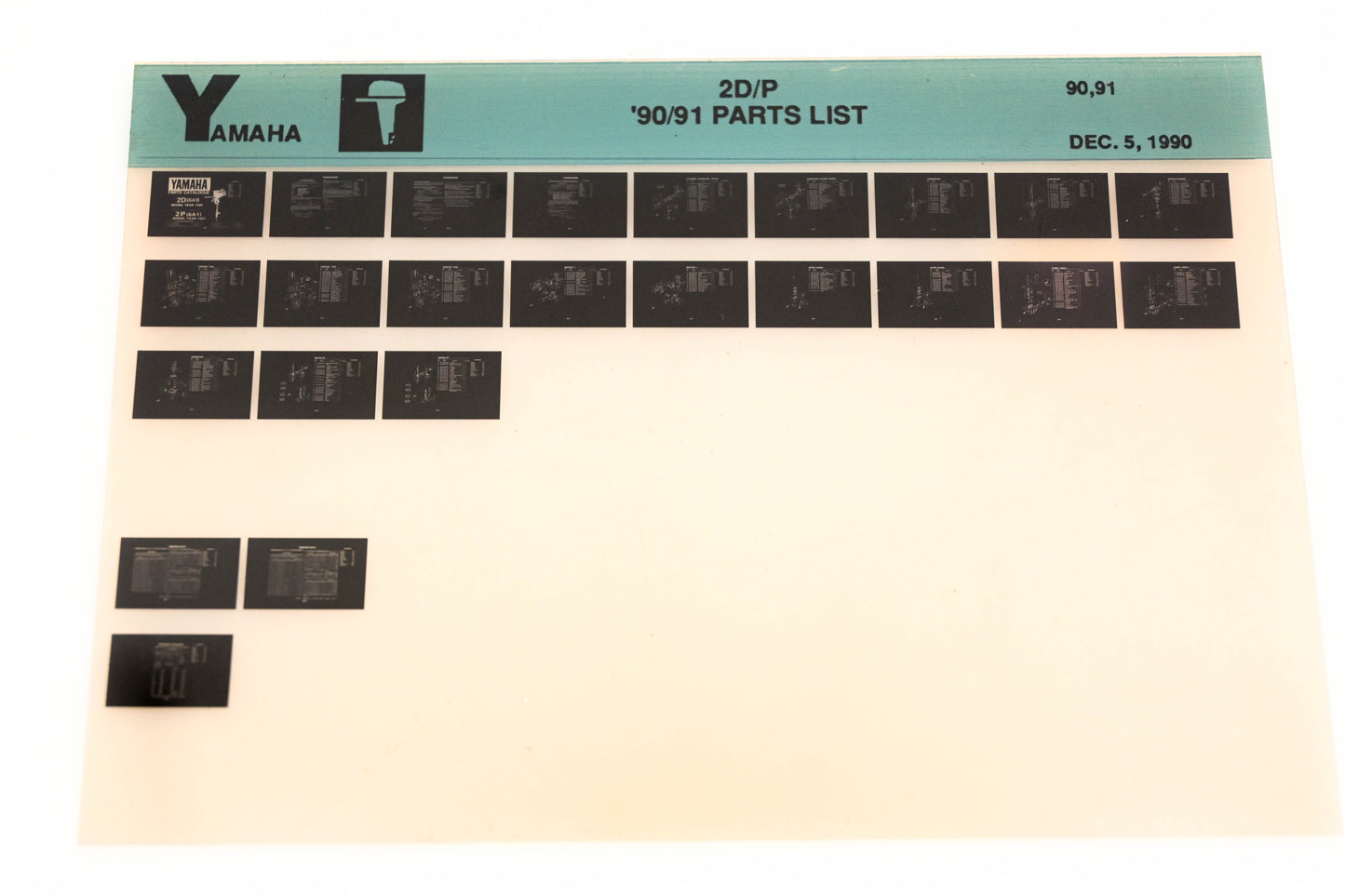 OEM Yamaha LB024-11 1990-91 2D/P Parts List Microfiche