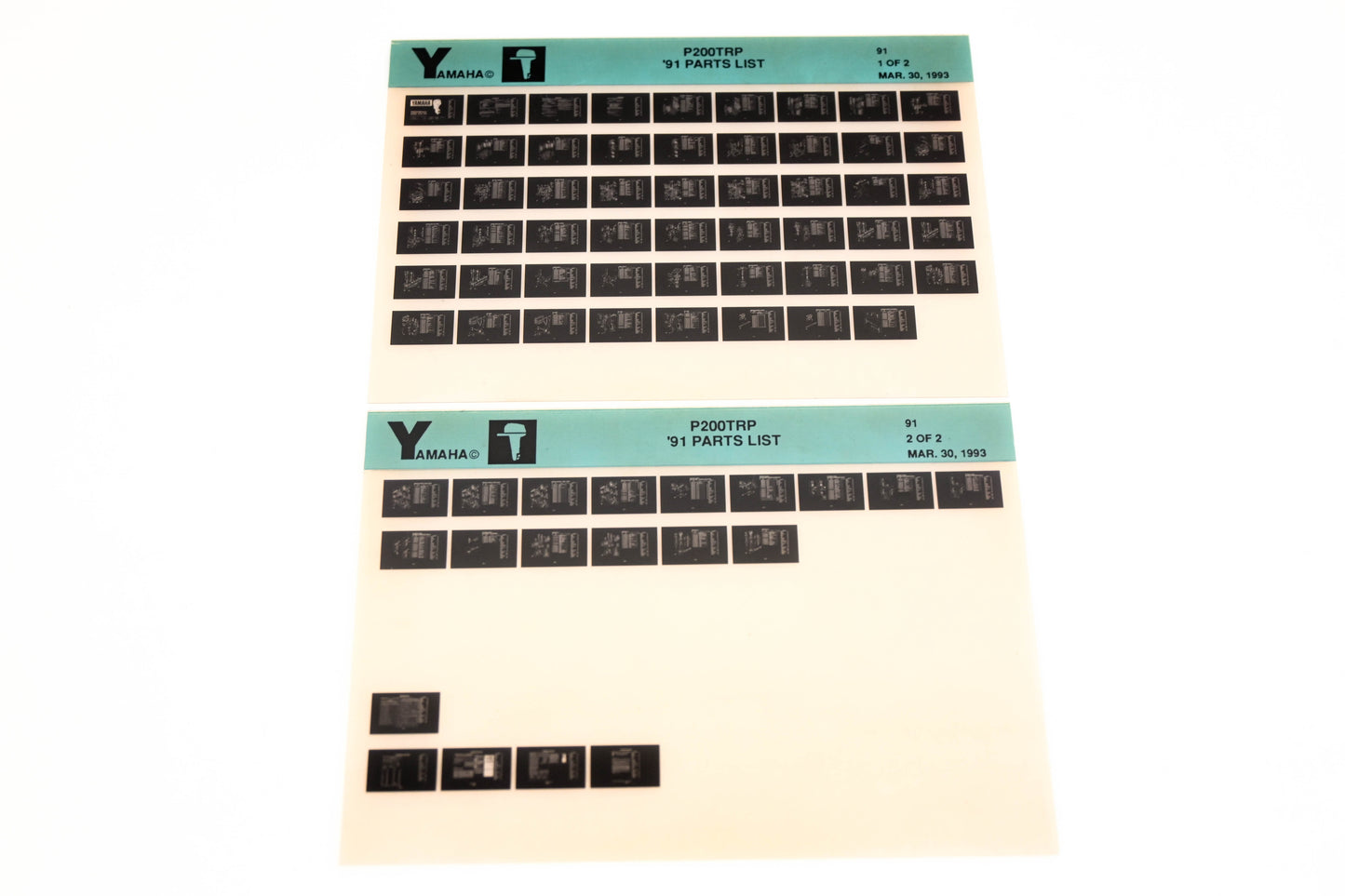 OEM Yamaha LB024-12 1991 P200TRP Parts List Microfiche Lot