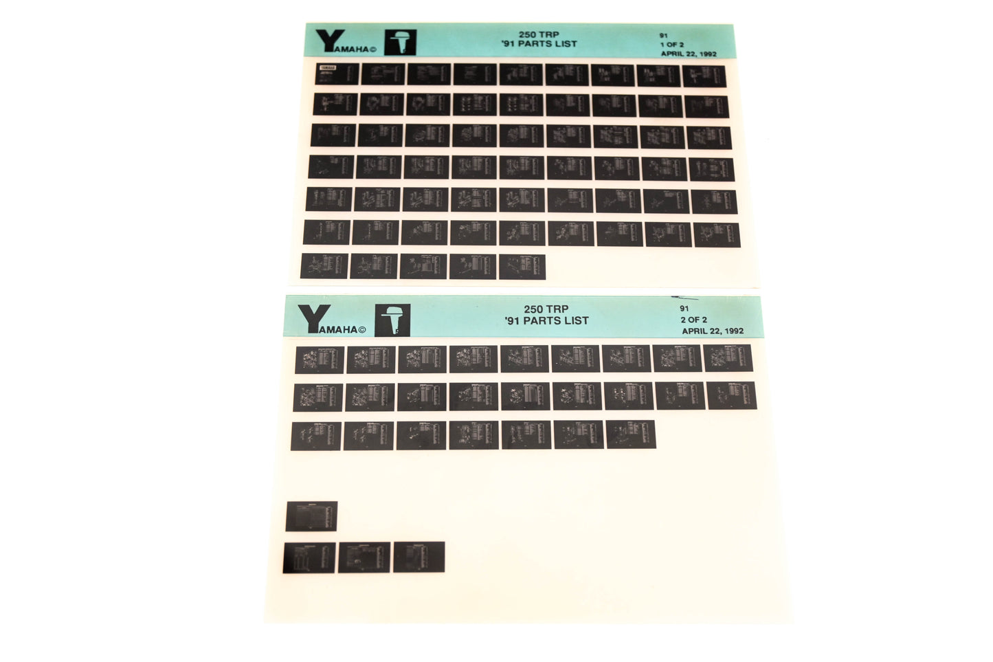 OEM Yamaha LB024-13 1991 250TRP Parts List Microfiche Lot