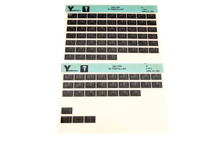 OEM Yamaha LB024-13 1991 250TRP Parts List Microfiche Lot