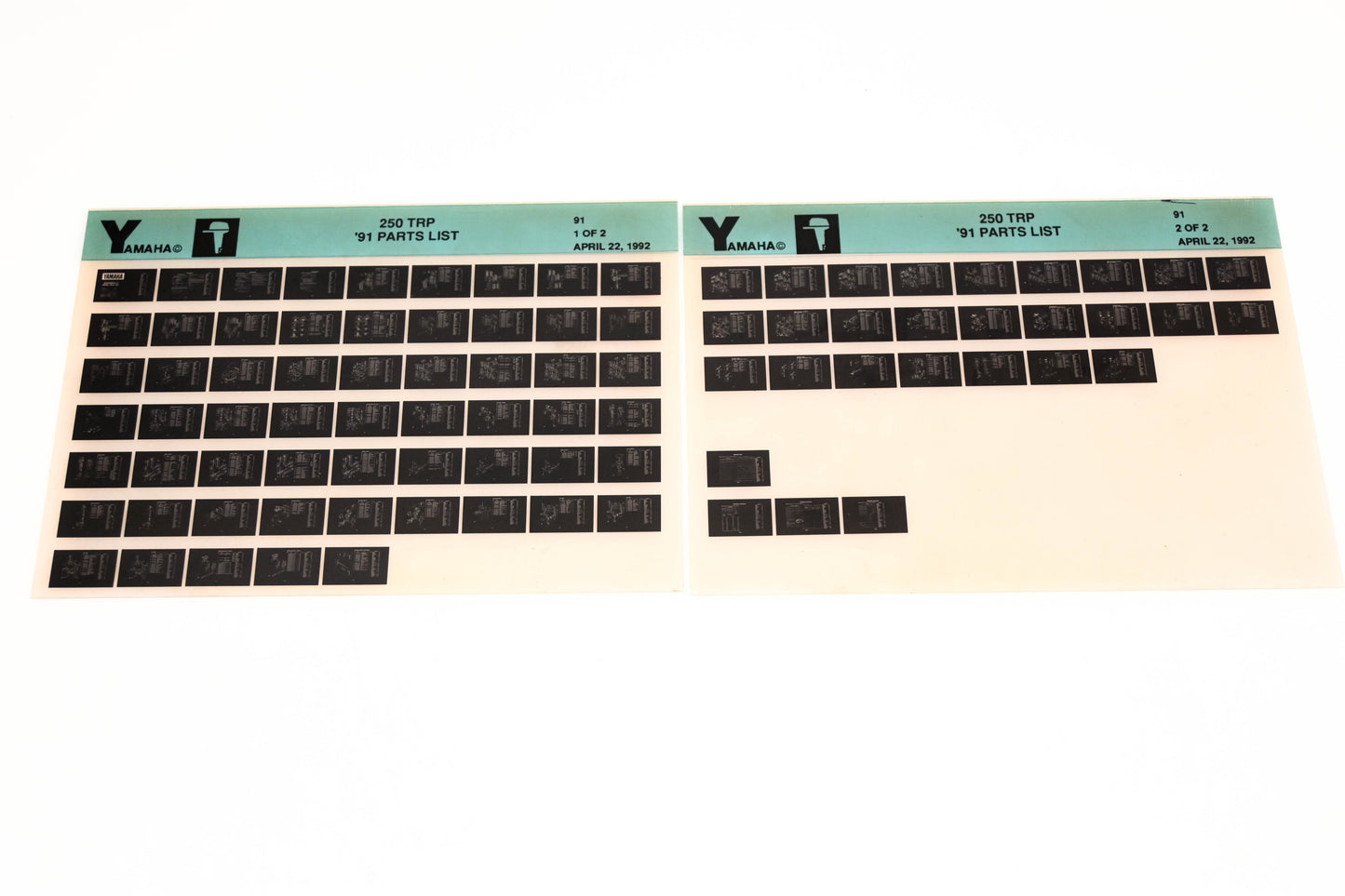 OEM Yamaha LB024-13 1991 250TRP Parts List Microfiche Lot