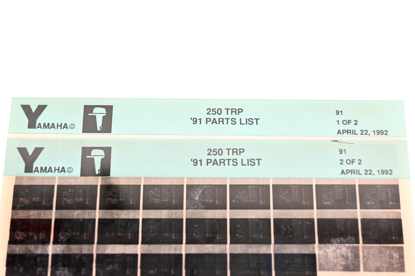 OEM Yamaha LB024-13 1991 250TRP Parts List Microfiche Lot