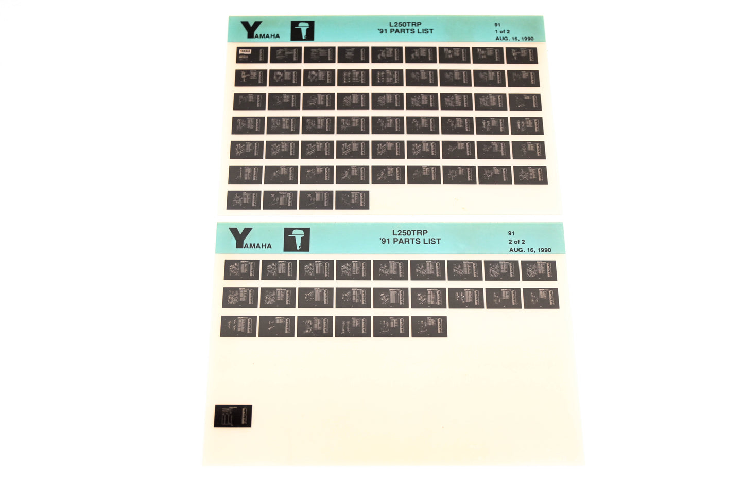 OEM Yamaha LB024-15 1991 L250TRP Parts List Microfiche Lot