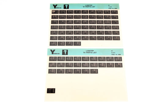 OEM Yamaha LB024-15 1991 L250TRP Parts List Microfiche Lot