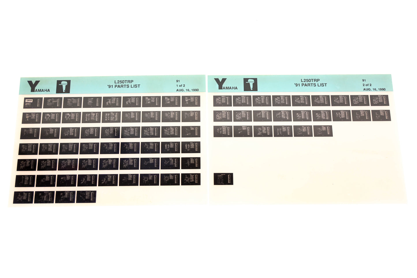 OEM Yamaha LB024-15 1991 L250TRP Parts List Microfiche Lot