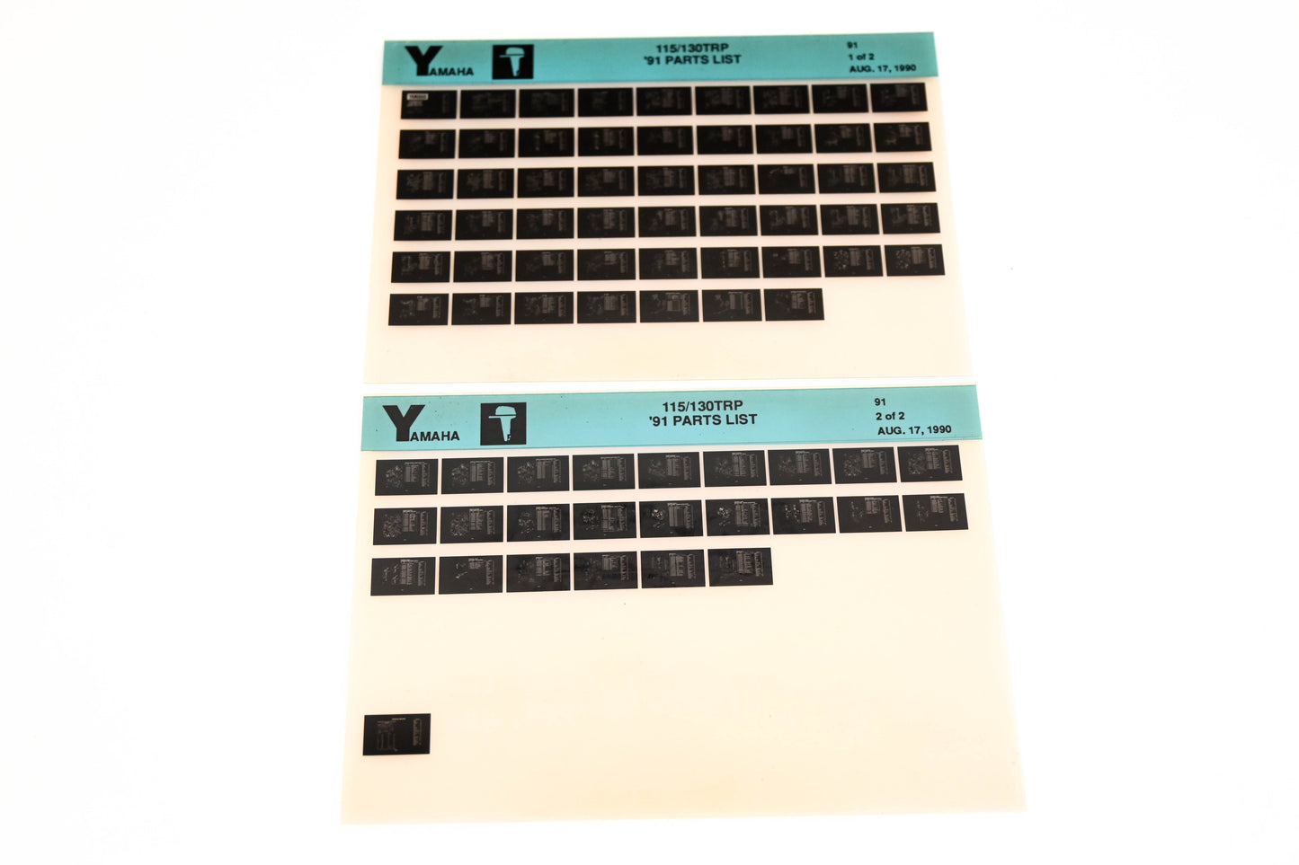 OEM Yamaha LB024-16 1991 115/130TRP parts List Microfiche Lot
