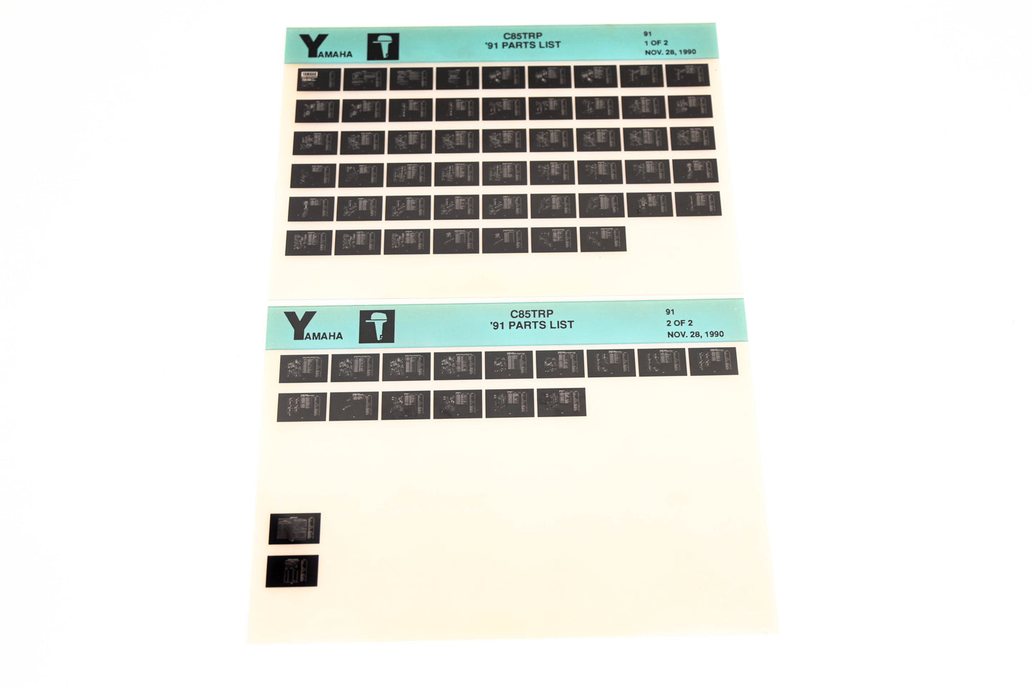 OEM Yamaha LB024-17 1991 C85TRP Parts List Microfiche Lot