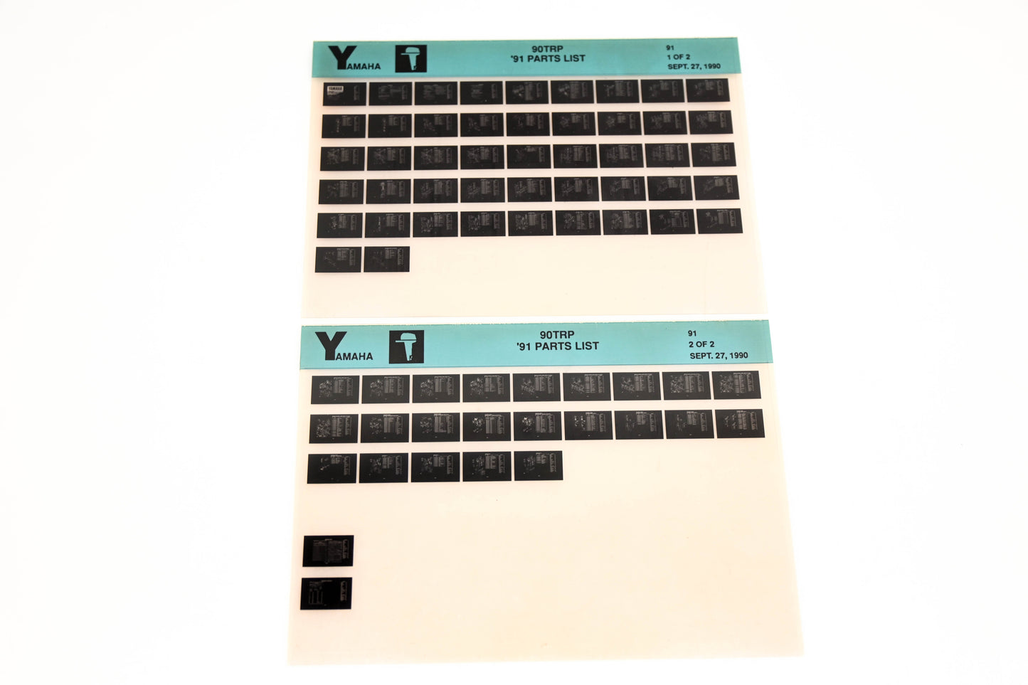 OEM Yamaha LB024-18 1991 90TRP Parts List Microfiche Lot
