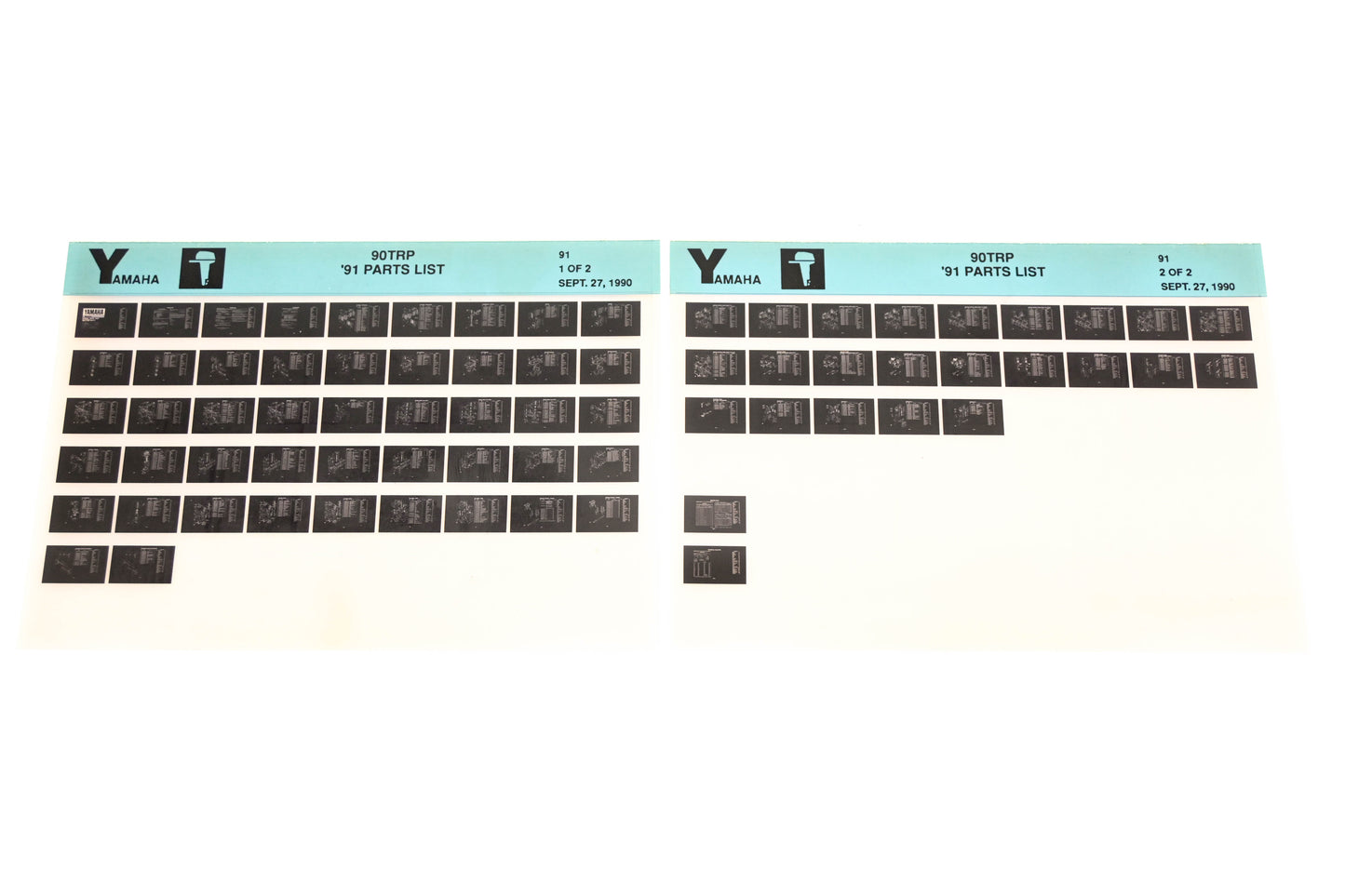 OEM Yamaha LB024-18 1991 90TRP Parts List Microfiche Lot