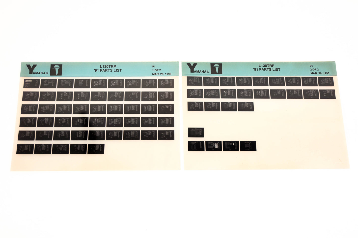 OEM Yamaha LB024-19 1991 L130TRP Parts List Microfiche Lot
