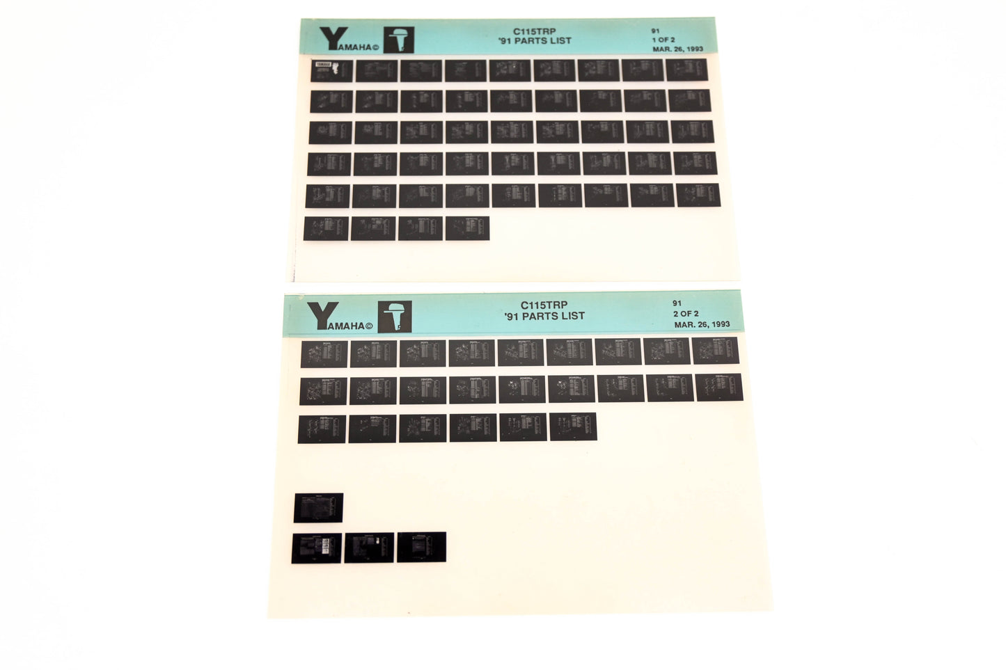 OEM Yamaha LB024-21 1991 C115TRP Parts List Microfiche Lot