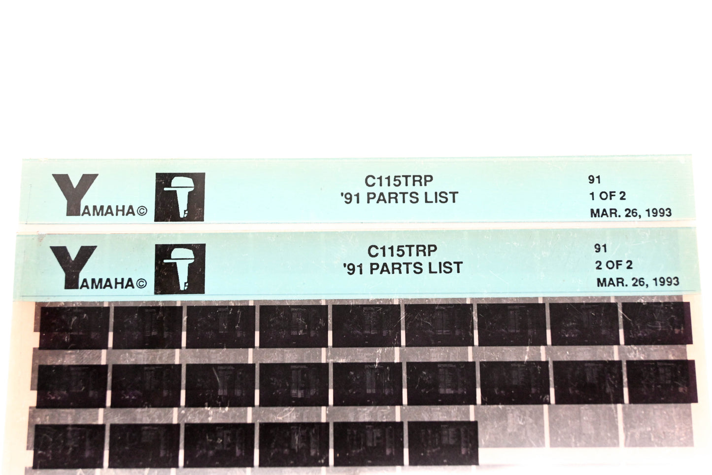 OEM Yamaha LB024-21 1991 C115TRP Parts List Microfiche Lot