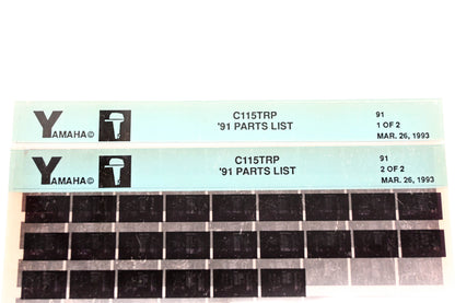 OEM Yamaha LB024-21 1991 C115TRP Parts List Microfiche Lot