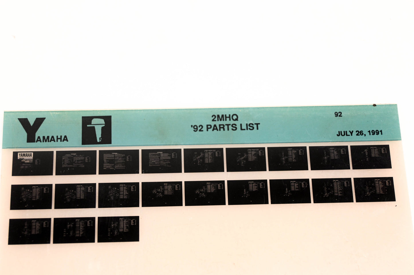 OEM Yamaha LB024-22 1992 2MHQ Parts List Microfiche