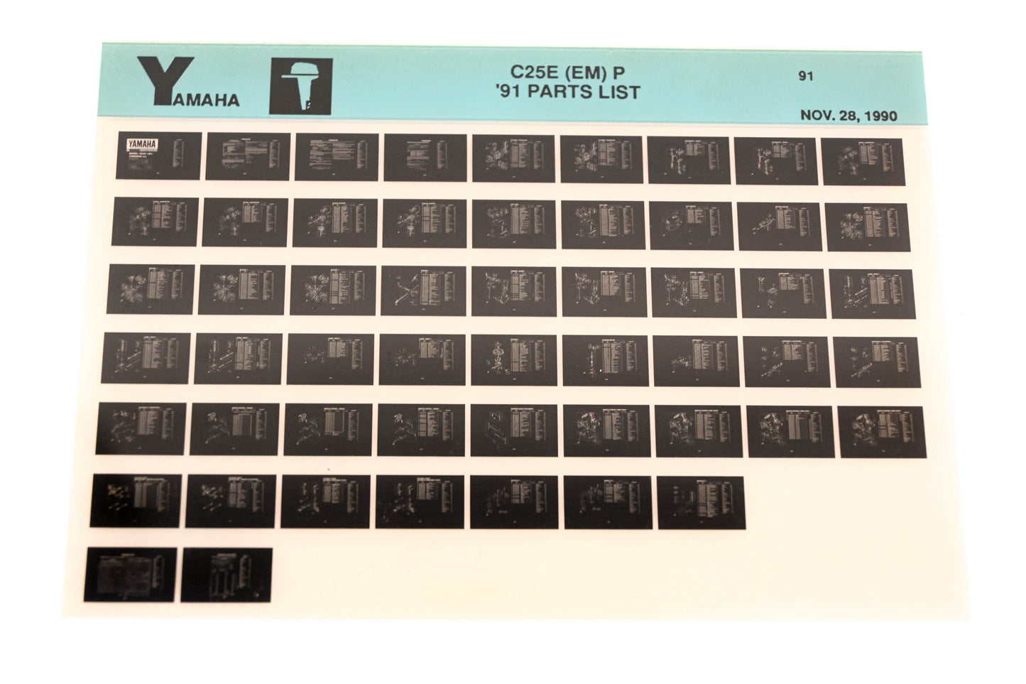 OEM Yamaha LB024-23 1991 C25E (EM) P Parts List Microfiche