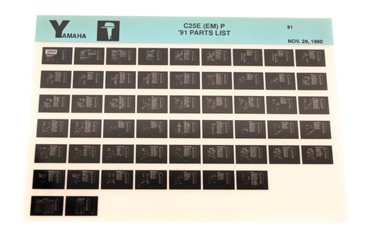 OEM Yamaha LB024-23 1991 C25E (EM) P Parts List Microfiche