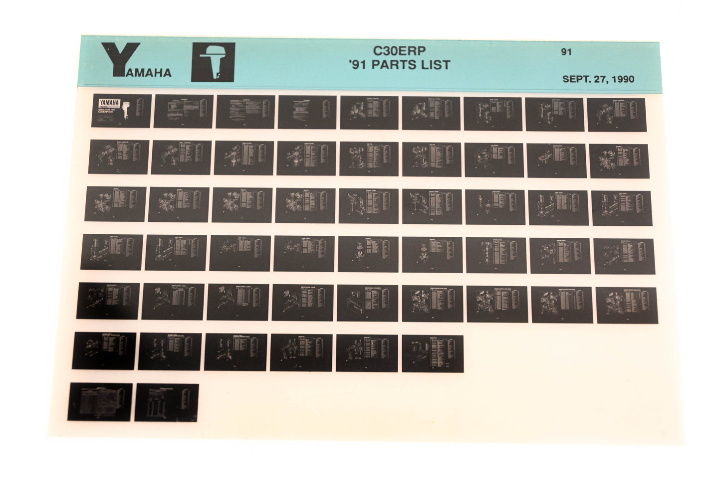OEM Yamaha LB024-24 1991 C30ERP Parts List Microfiche