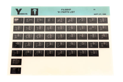 OEM Yamaha LB024-26 1991 F9.9MHP Parts List Microfiche